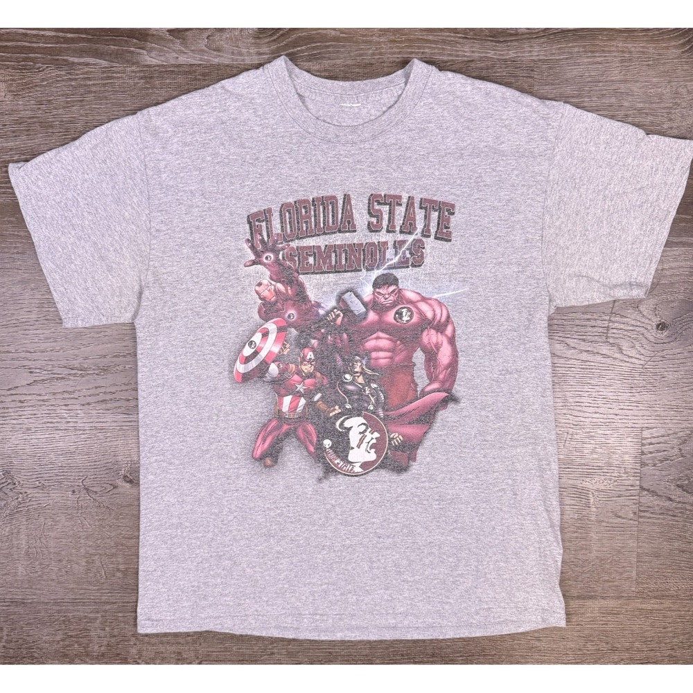 Y2K‎ Florida Seminoles Marvel Avengers T-Shirt Mens M ? Spellout RARE